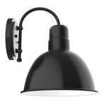 Deep Bowl Hook Arm Outdoor Wall Light - Black