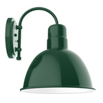 Deep Bowl Hook Arm Outdoor Wall Light - Forest Green