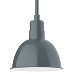 Deep Bowl Stem Outdoor Pendant - Slate Gray