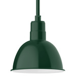 Deep Bowl Stem Outdoor Pendant - Forest Green