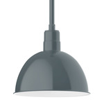 Deep Bowl Stem Outdoor Pendant - Slate Gray