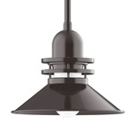 Atomic Outdoor Rings Stem Pendant - Architectural Bronze / Clear