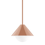 Axis Pinnacle Stem Hung Pendant with Glass Globe - Terracotta / Opal