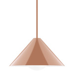 Axis Pinnacle Stem Hung Pendant with Glass Globe - Terracotta / Opal