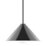 Axis Pinnacle Stem Hung Pendant with Glass Globe - Black / Opal