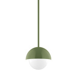 Axis Arcade Stem Pendant with Glass Globe - Fern Green / Opal Axis Arcade Stem Pendant with Glass Globe - Fern Green / Opal