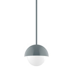 Axis Arcade Stem Pendant with Glass Globe - Slate Gray / Opal Axis Arcade Stem Pendant with Glass Globe - Slate Gray / Opal
