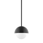 Axis Arcade Stem Pendant with Glass Globe - Black / Opal Axis Arcade Stem Pendant with Glass Globe - Black / Opal