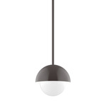 Axis Arcade Stem Pendant with Glass Globe - Architectural Bronze / Opal Axis Arcade Stem Pendant with Glass Globe - Architectural Bronze / Opal