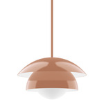 Nest Stem Pendant with Glass Globe - Terracotta / Opal