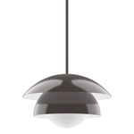 Nest Stem Pendant with Glass Globe - Architectural Bronze / Opal