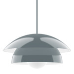 Nest Stem Pendant with Glass Globe - Slate Gray / Opal
