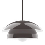 Nest Stem Pendant with Glass Globe - Architectural Bronze / Opal