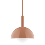 Stack Ray Stem Pendant with Glass Globe - Terracotta / Opal