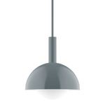 Stack Ray Stem Pendant with Glass Globe - Slate Gray / Opal