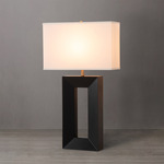 Julie Standing Table Lamp - Ebony / White Linen