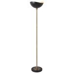 Luna Bella Torchiere Floor Lamp - Weathered Brass / Matte Black