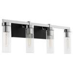 Kilbey Bathroom Vanity Light - Matte Black / Chrome / Clear