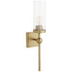Lee Boulevard Wall Sconce - Aged Brass / Clear