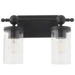 Lee Boulevard Bathroom Vanity Light - Matte Black / Clear