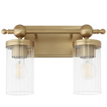 Lee Boulevard Bathroom Vanity Light - Aged Brass / Clear