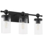 Lee Boulevard Bathroom Vanity Light - Matte Black / Clear