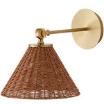 Wicker Wall Sconce - Aged Brass / Espresso