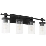Lee Boulevard Bathroom Vanity Light - Matte Black / Clear
