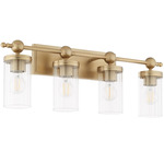 Lee Boulevard Bathroom Vanity Light - Aged Brass / Clear