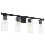 Mercier Bathroom Vanity Light - Matte Black / Clear