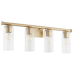 Mercier Bathroom Vanity Light - Aged Brass / Clear