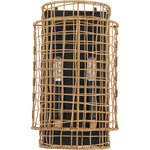 Abaca Wall Sconce - Matte Black / Rattan