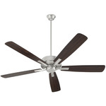 Ovation Ceiling Fan - Satin Nickel / Walnut-Silver
