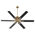 Zeus Patio Ceiling Fan - Aged Brass / Matte Black