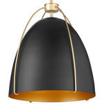 Jamie Pendant - Aged Brass / Matte Black / Aged Brass