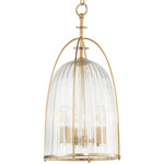 Alice Tall Pendant - Aged Brass / Clear