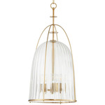 Alice Tall Pendant - Aged Brass / Clear