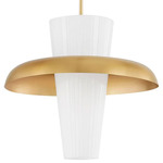 Mallory Shade Pendant - Aged Brass / White