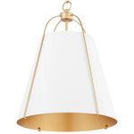 Ellen Pendant - Aged Brass / Studio White / Studio White