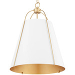 Ellen Pendant - Aged Brass / Studio White / Studio White