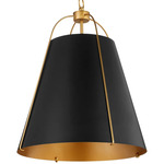 Ellen Pendant - Aged Brass / Matte Black / Matte Black