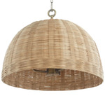 Wicker Dome Pendant - Artisan Brass / Espresso