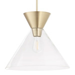 Beldar Pendant - Aged Brass / Clear