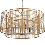 Abaca Pendant - Matte Black / Rattan
