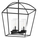 Odeon Outdoor Pendant - Matte Black / Clear