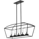 Odeon Outdoor Linear Chandelier - Matte Black / Clear