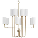 Charlotte Chandelier - Aged Brass / White Linen