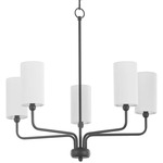 Charlotte Chandelier - Matte Black / White Linen