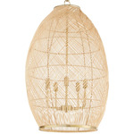 Rattan Pendant - Aged Brass / Rattan