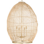 Rattan Pendant - Aged Brass / Rattan